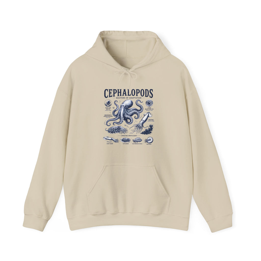 Cephalopods Hoodie — Vintage Marine Octopus Illustration Sweatshirt