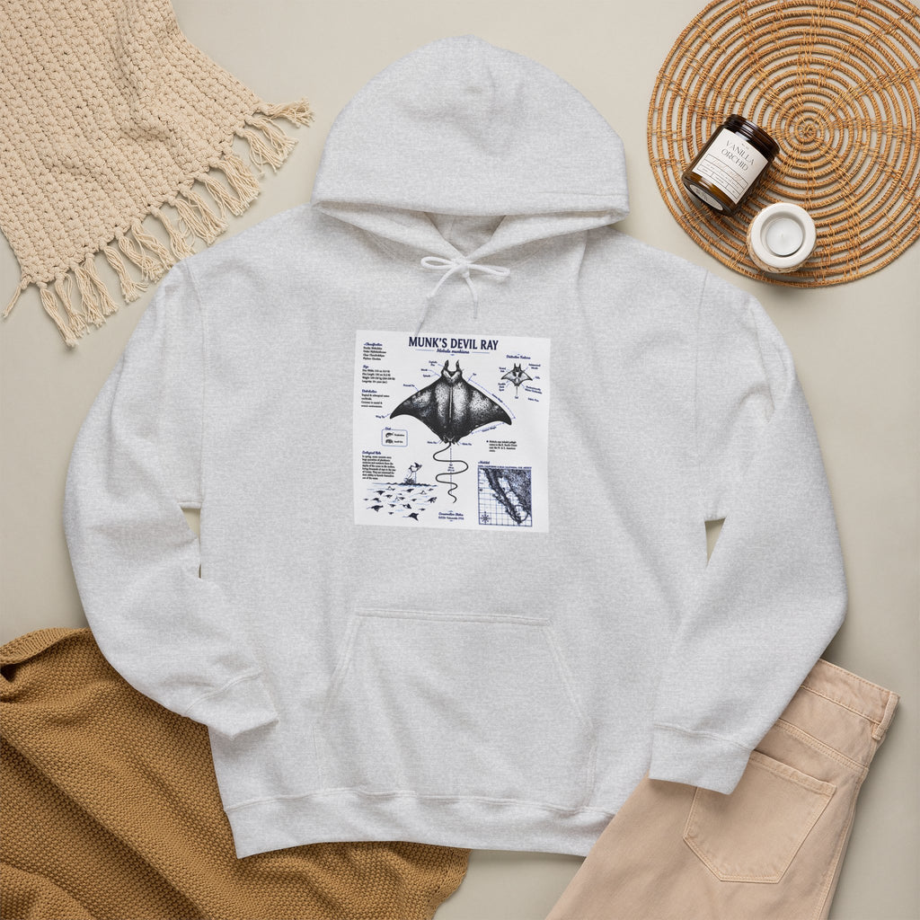 Manta Ray Anatomy Hoodie — Marine Life Graphic Pullover