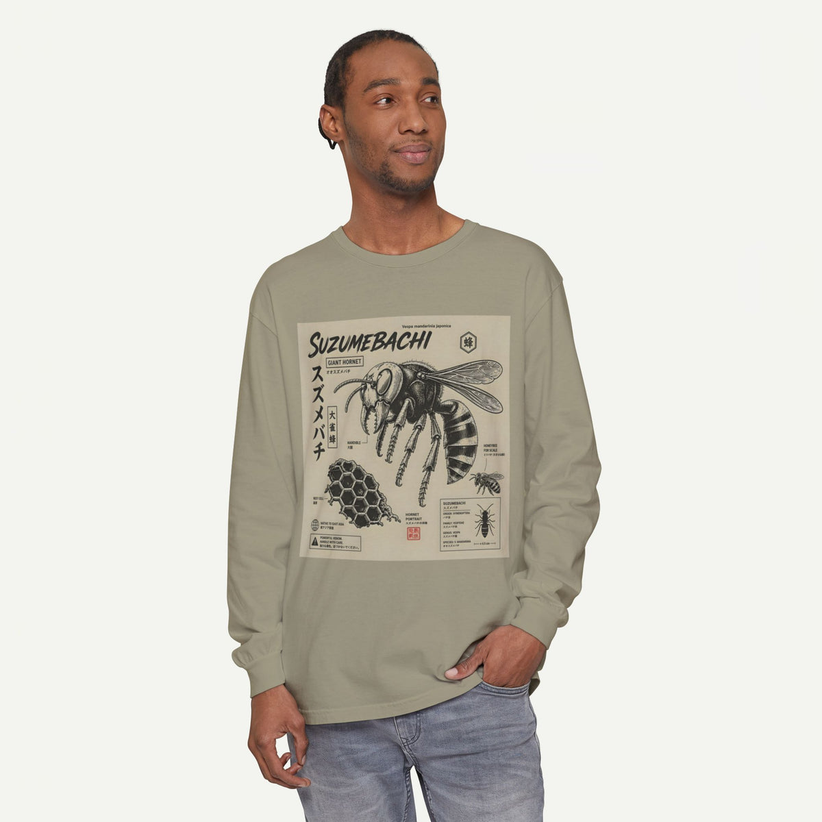 Suzumebachi Japanese Hornet Anatomy Long Sleeve Tee