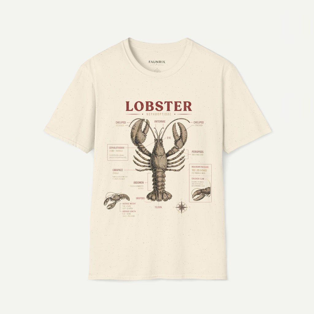 Lobster Anatomy T-Shirt — Vintage Nautical Seafood Diagram Tee