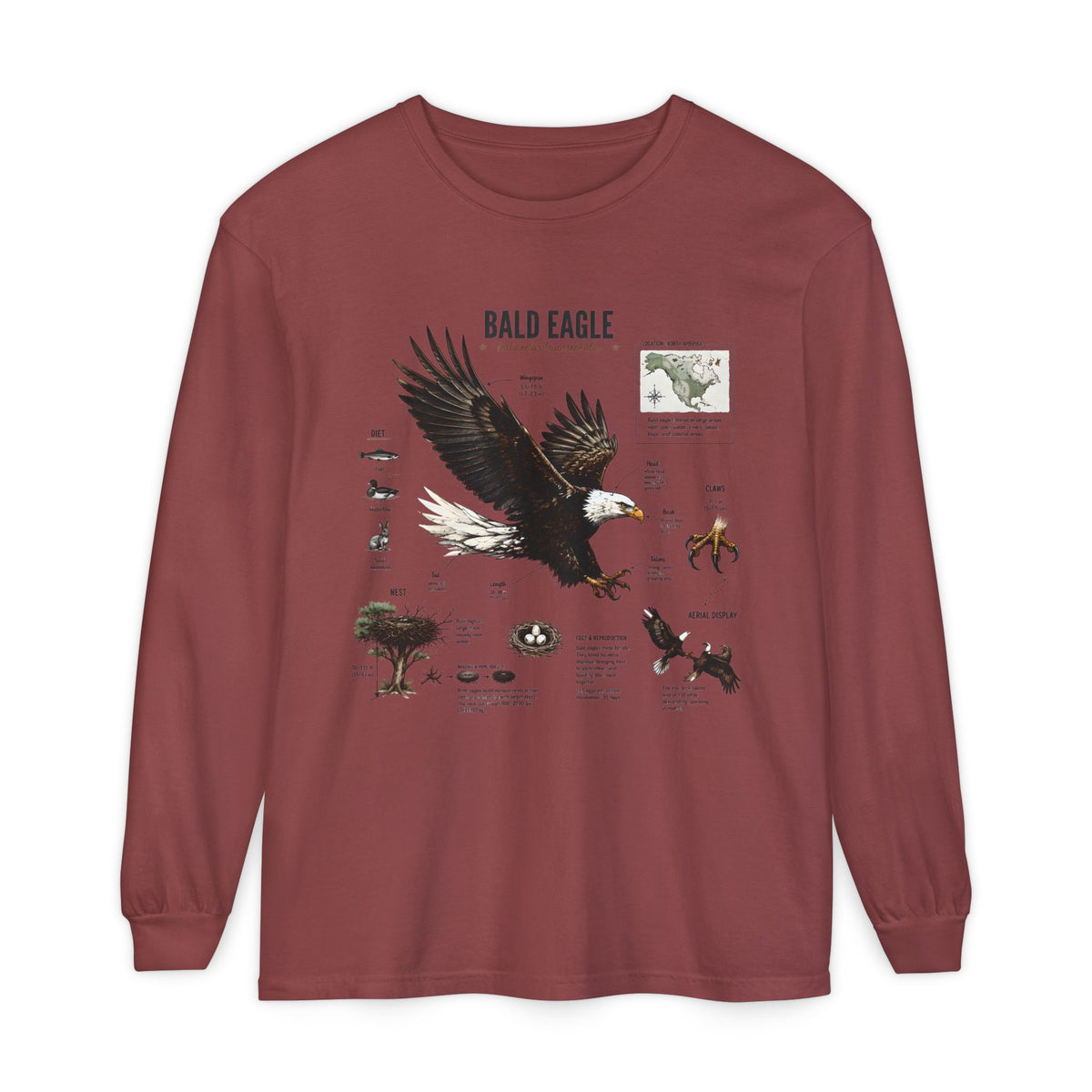 Bald Eagle Anatomy Long Sleeve Tee