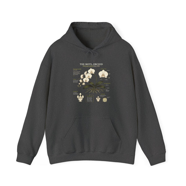 Botanical Orchid Anatomy Hoodie — Vintage Plant Illustration Sweatshirt