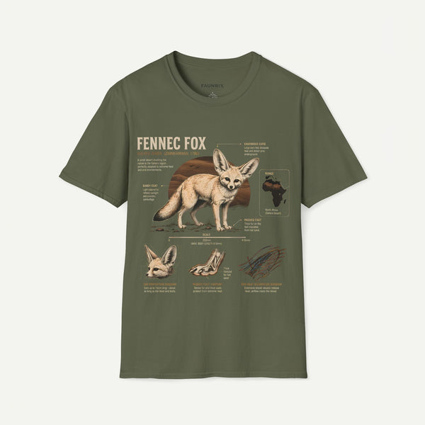 Fennec Fox Anatomy Tee — Illustrated Desert Fox Graphic T-Shirt