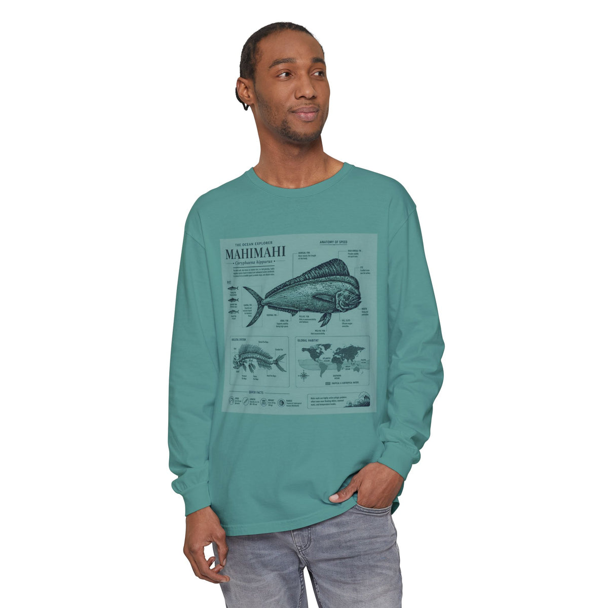 Mahimahi Fish Anatomy Long Sleeve Shirt