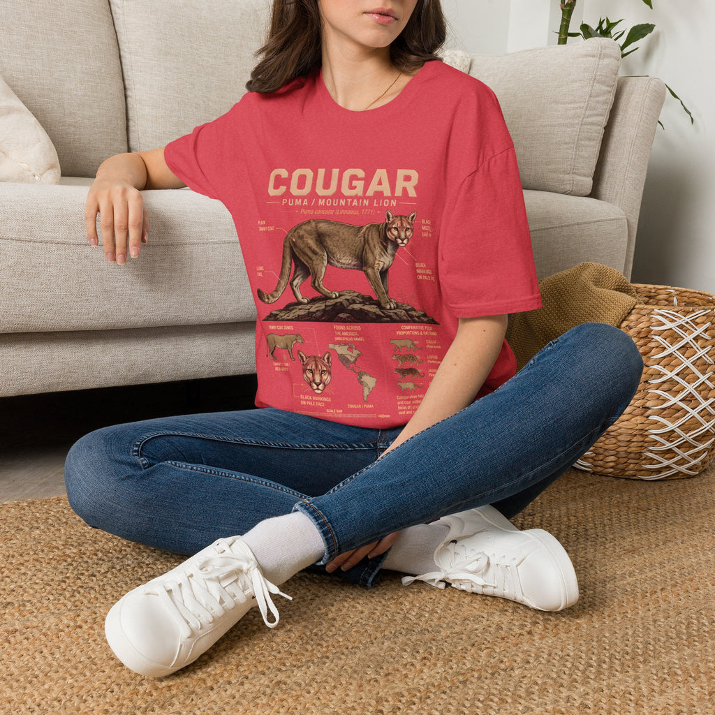 Cougar Puma Mountain Lion Anatomy Graphic T-Shirt