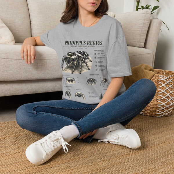 Phidippus Regius Jumping Spider Anatomy T-Shirt — Educational Arachnid Tee