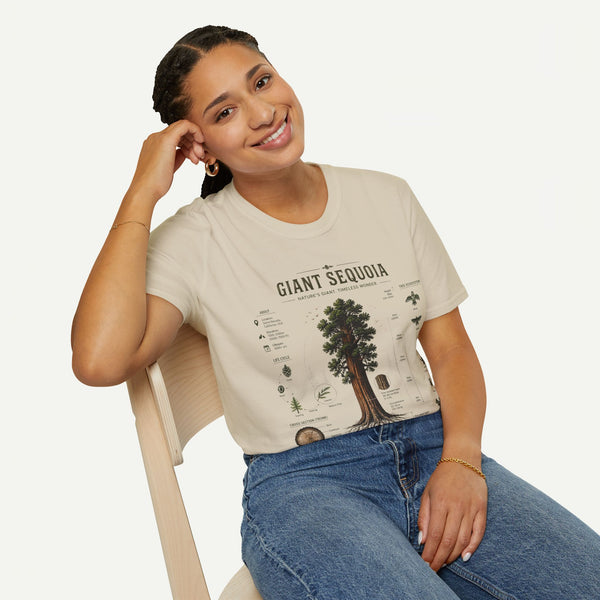 Giant Sequoia Anatomy T-Shirt — Botanical Tree Illustration Tee