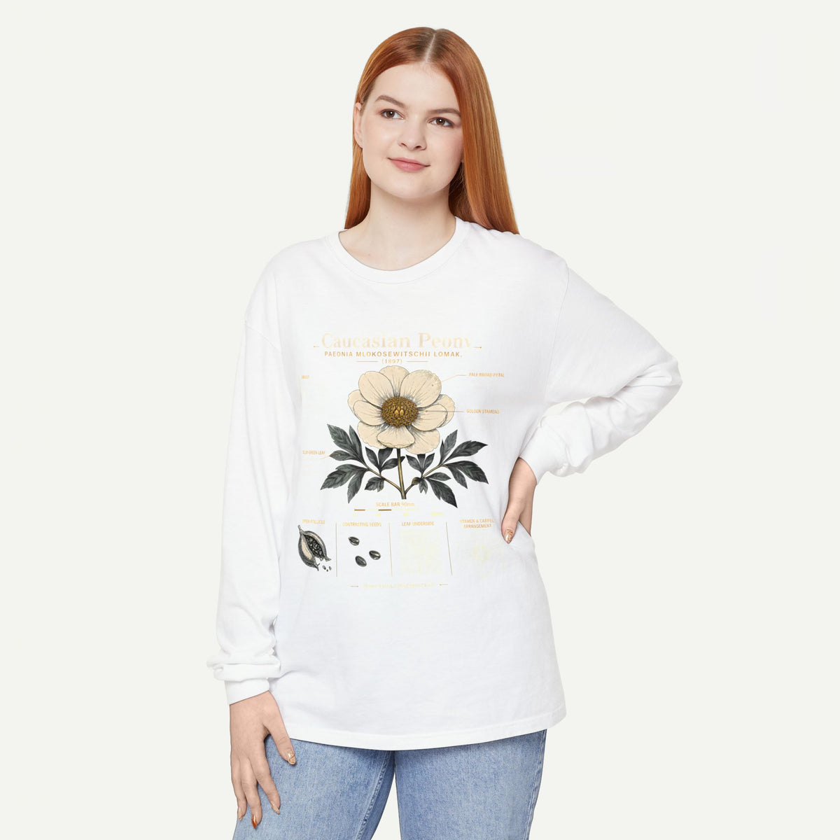 Botanical Diagram Long Sleeve Tee — Wild Rose Illustration