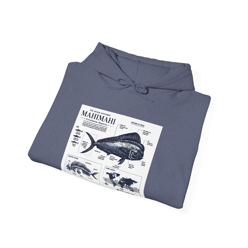 Mahi Mahi Fish Anatomy Hoodie — Illustrated Marine Biology Pullover
