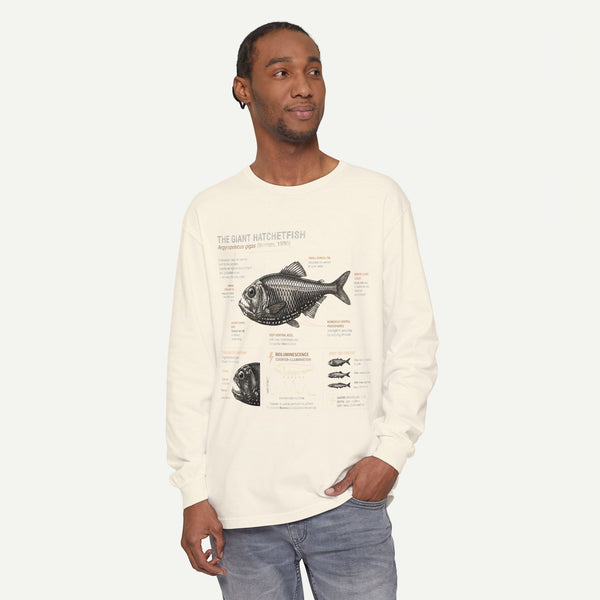Hatchetfish Anatomy Long Sleeve T‑Shirt — Scientific Fish Illustration Tee