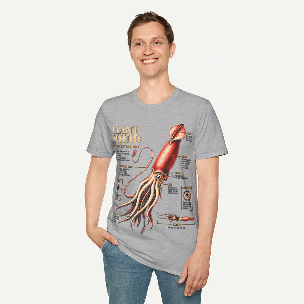 Squid Anatomy Graphic T-Shirt — 'Giant Squid' Vintage Scientific Illustration