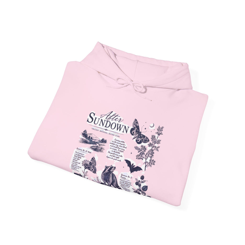Sunset Foxes Hoodie — "After Sundown" Nature Graphic Pullover