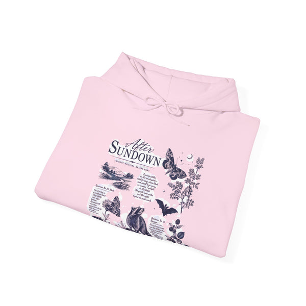 Sunset Foxes Hoodie — "After Sundown" Nature Graphic Pullover