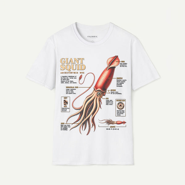 Squid Anatomy Graphic T-Shirt — 'Giant Squid' Vintage Scientific Illustration