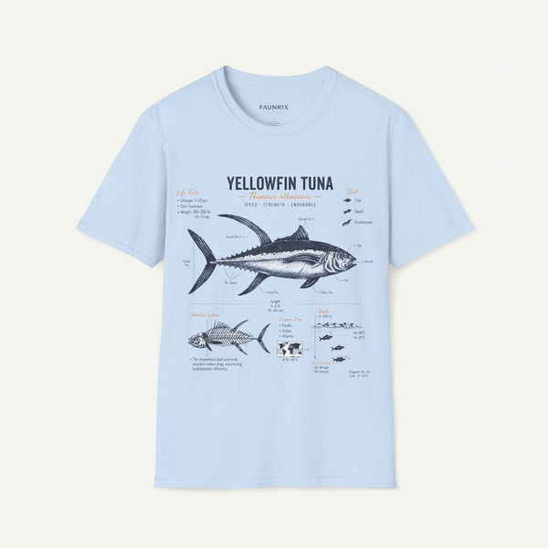 Yellowfin Tuna Anatomy T-Shirt — Vintage Fish ID Graphic Tee