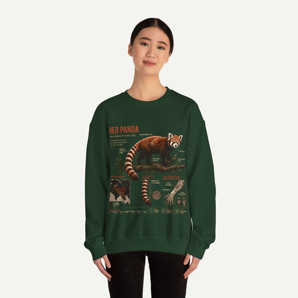 Red Panda Anatomy Sweatshirt — Vintage Wildlife Crewneck