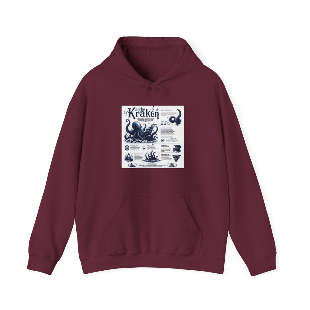 Kraken Nautical Hoodie – Vintage Sea Monster Diagram Sweatshirt