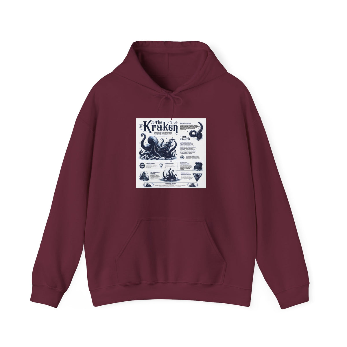 Kraken Nautical Hoodie – Vintage Sea Monster Diagram Sweatshirt