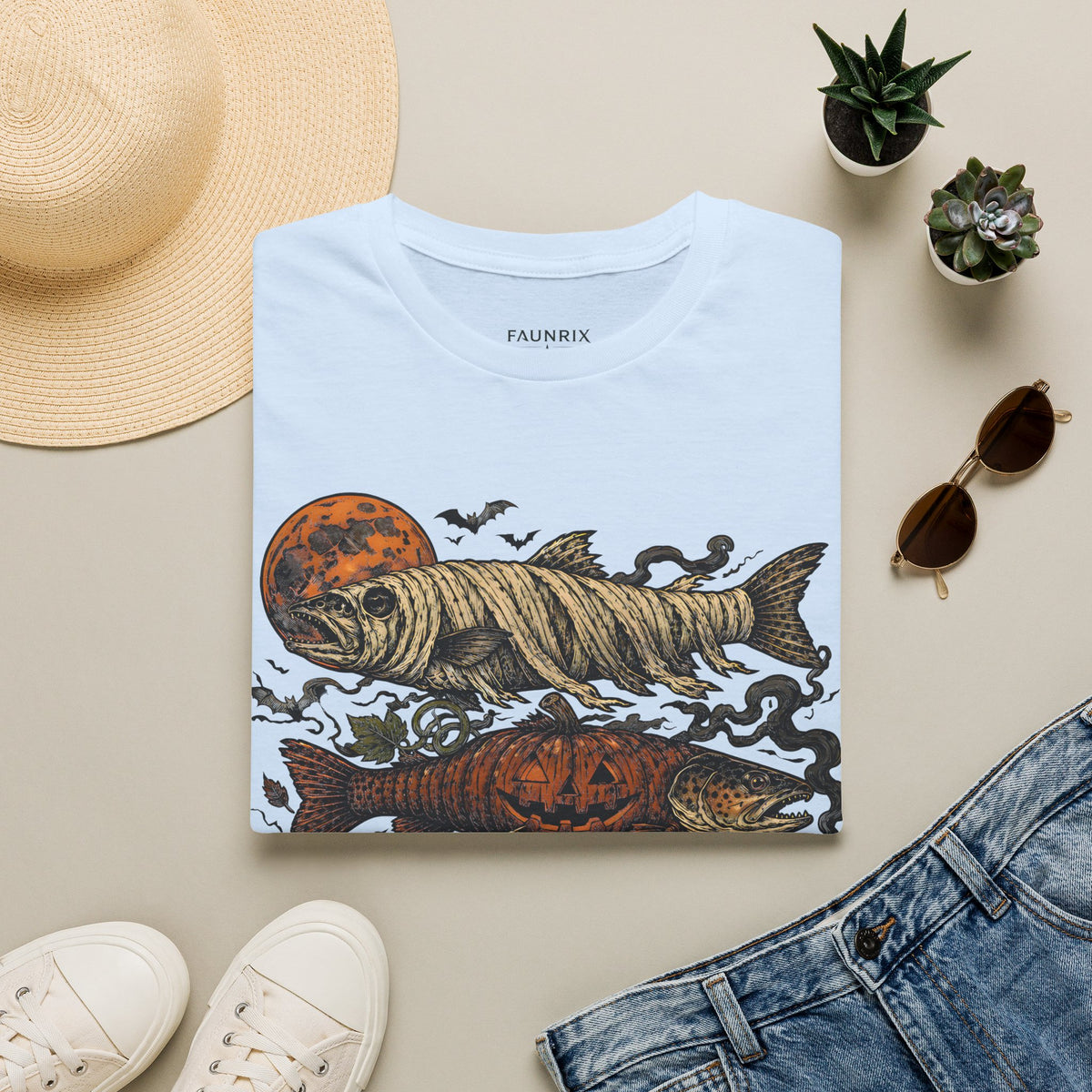 Halloween Pumpkin Fish T-Shirt — Spooky Koi Graphic Tee