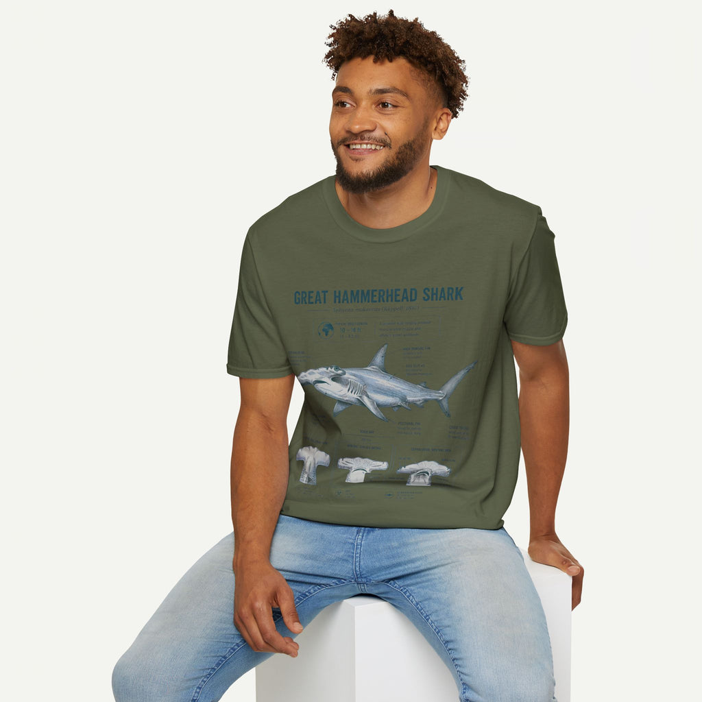 Hammerhead Shark Anatomy T-Shirt — Great Hammerhead Educational Tee