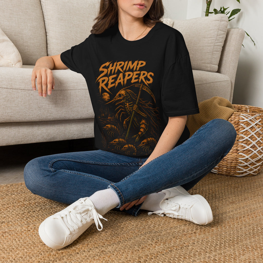 Shrimp Reapers T‑Shirt — Vintage Horror Seafood Graphic Tee