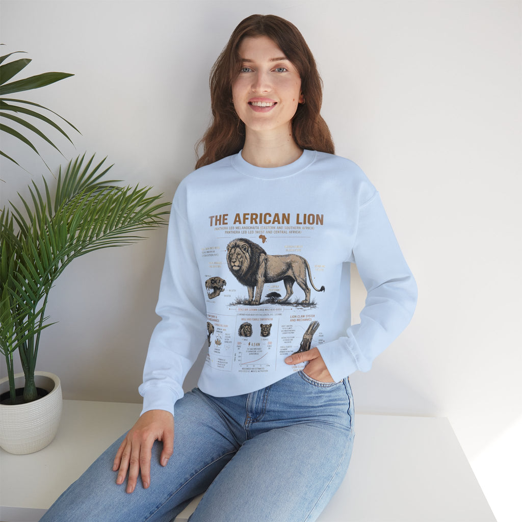African Lion Anatomy Crewneck Sweatshirt