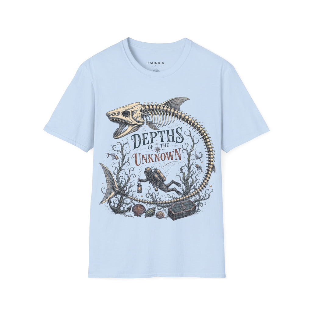 Depths of the Unknown Fish Skeleton T-Shirt