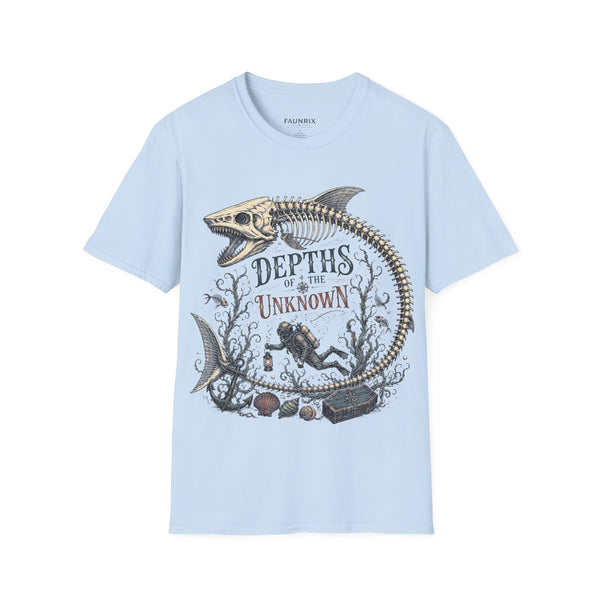 Depths of the Unknown Fish Skeleton T-Shirt