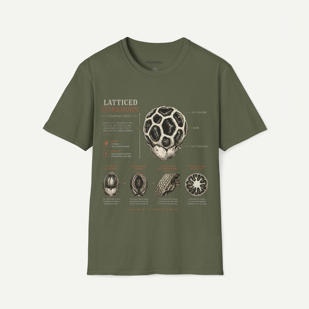 Botanical Latticed Stinkhorn  Anatomy  Vintage Naturalist Shirt