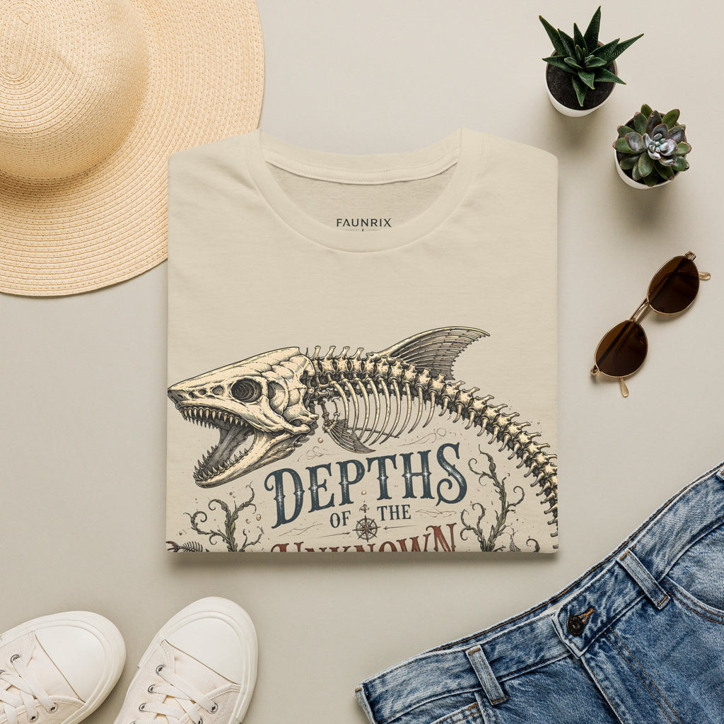 Depths of the Unknown Fish Skeleton T-Shirt
