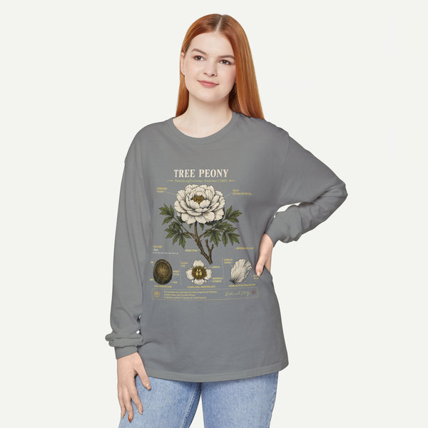 Tree Peony Illustration Long Sleeve Tee