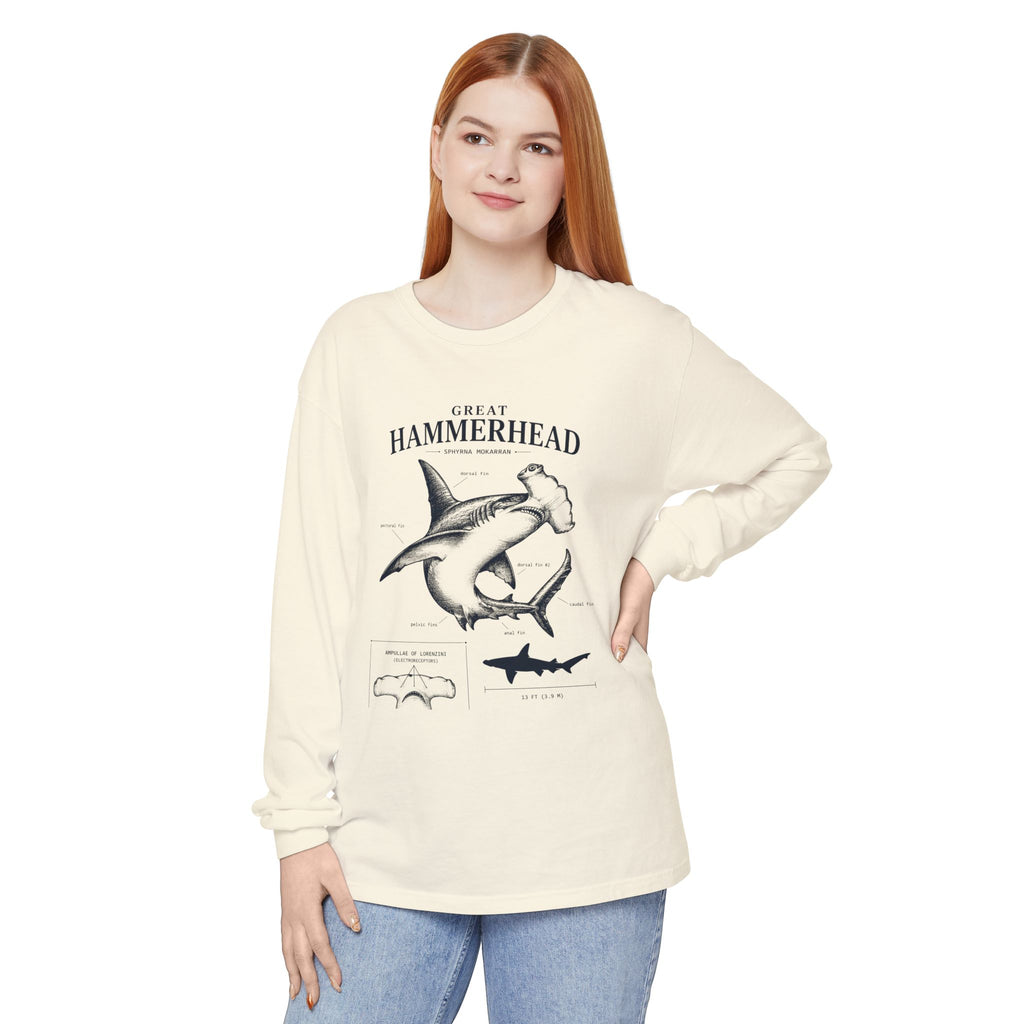 Hammerhead Shark Anatomy Long Sleeve Tee