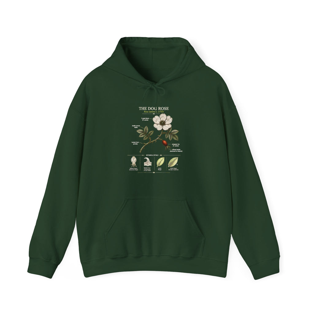Floral Botanical Hoodie – White Dogwood Illustration with Text