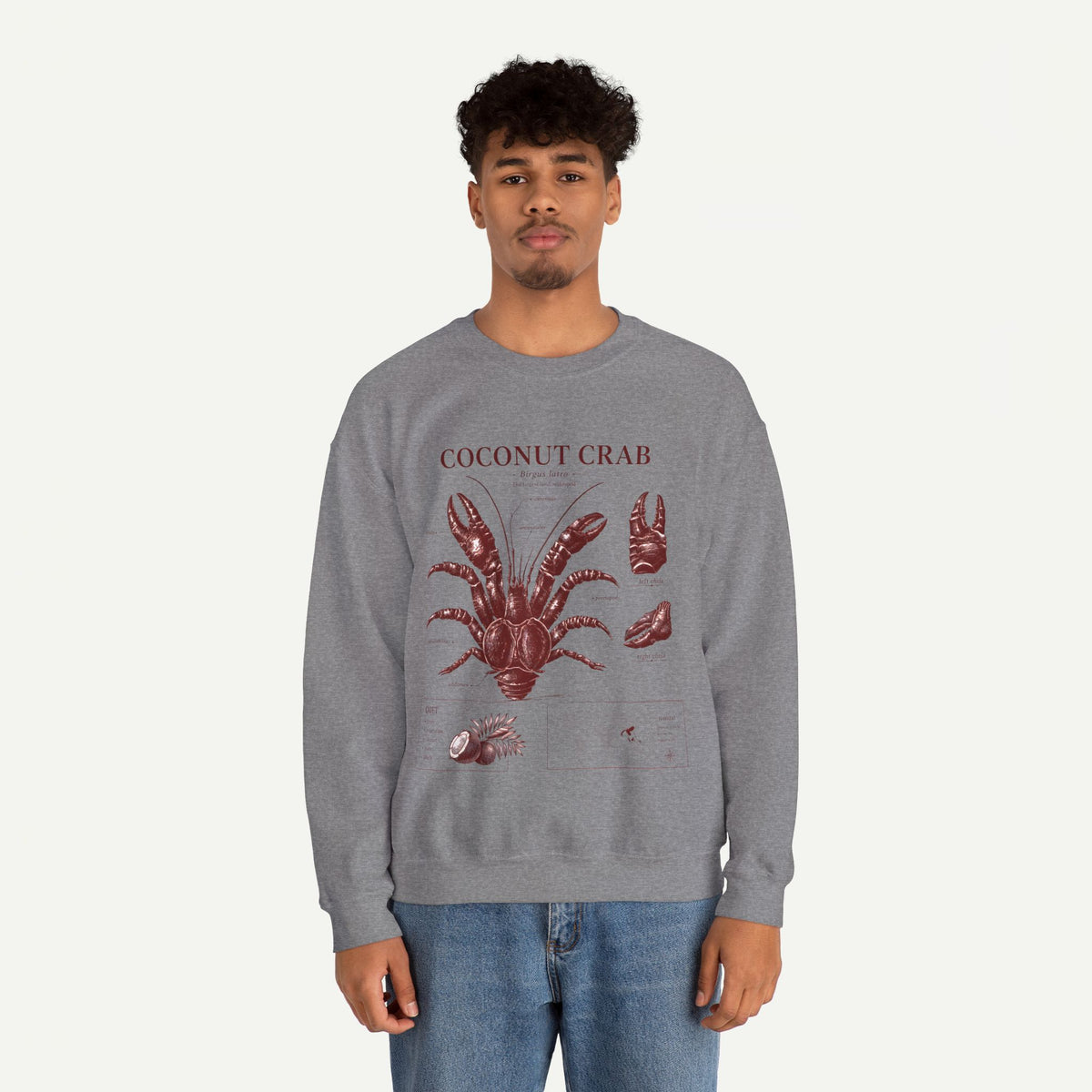 Coconut Crab Anatomy Crewneck Sweatshirt