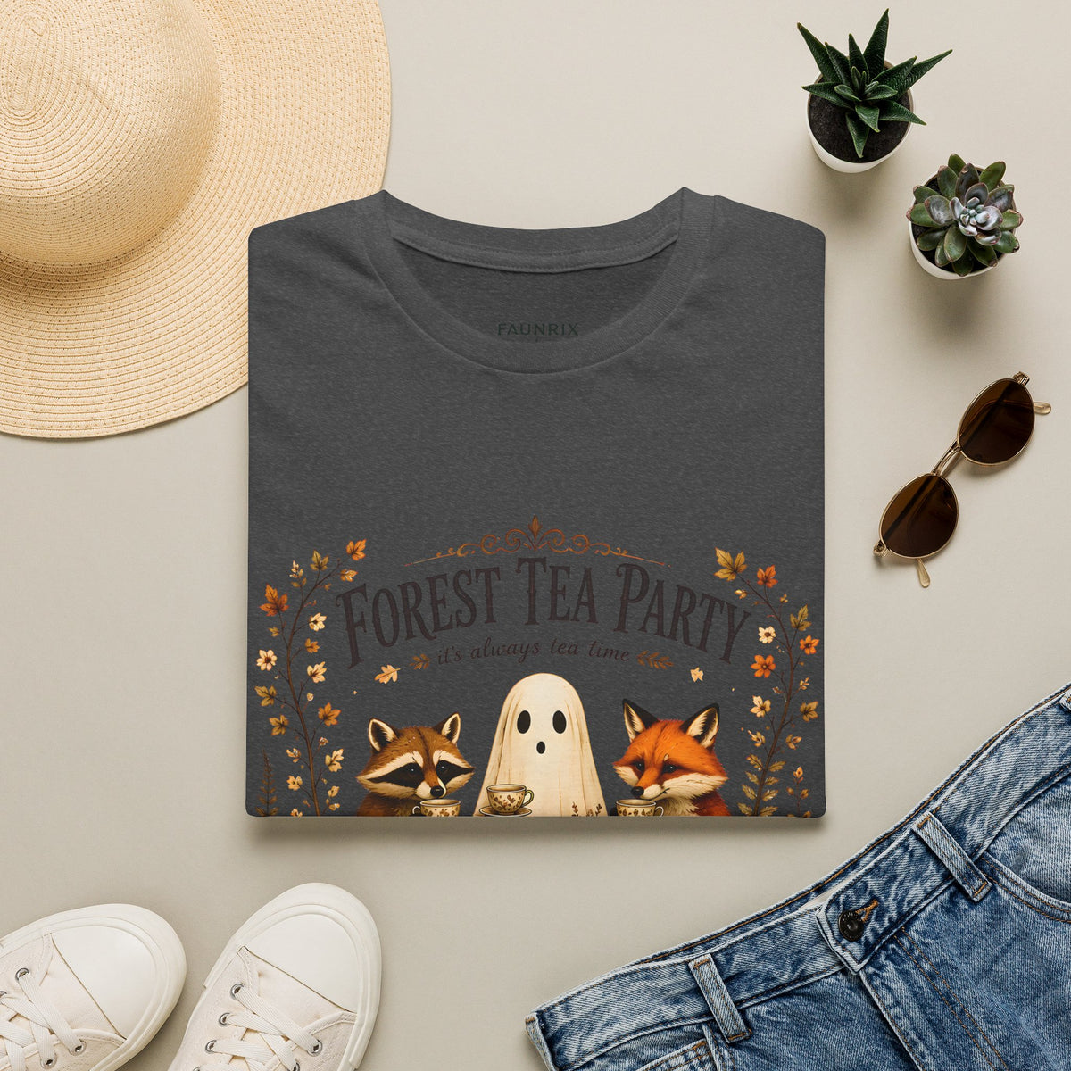 Forest Tea Party T-Shirt — Cute Woodland Animals Tea Time Graphic Tee