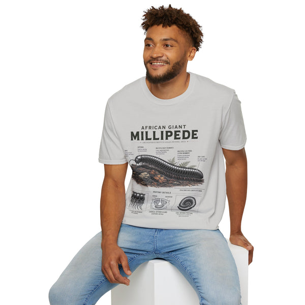 Millipede Anatomy T-Shirt — 'African Giant Millipede' Scientific Graphic Tee
