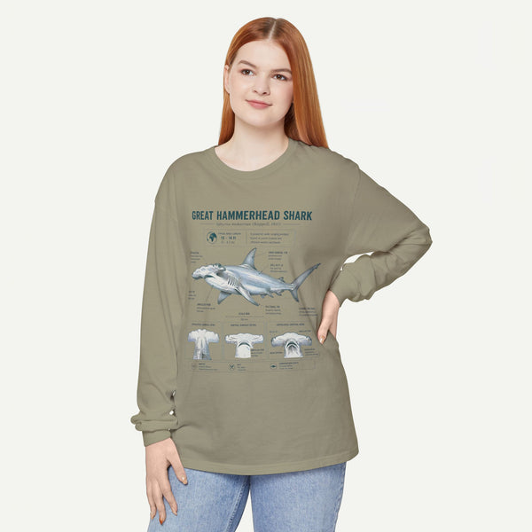 Great Hammerhead Shark Anatomy Long Sleeve Tee