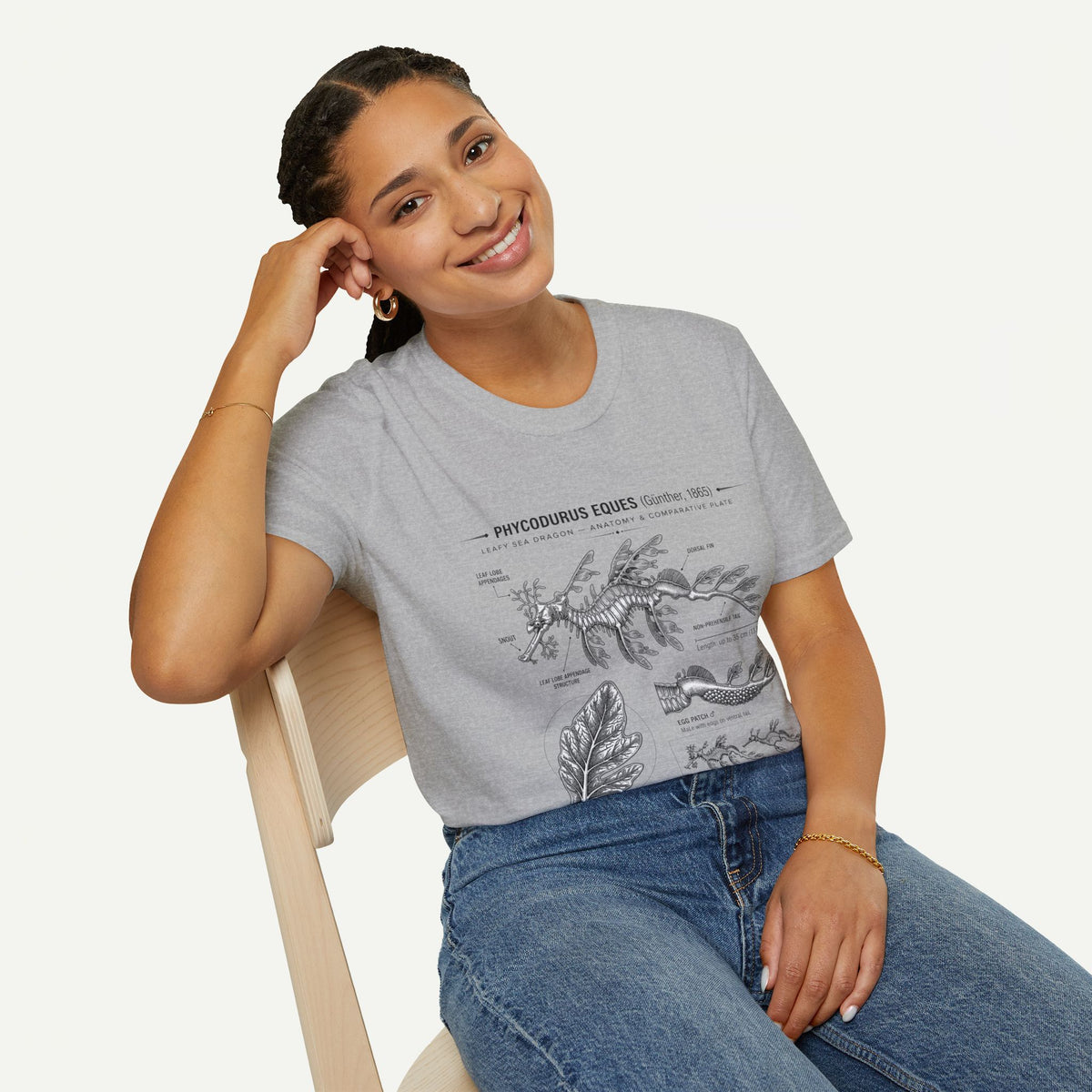 Sea Dragon Anatomy T-Shirt — Phycodurus Eques Botanical Illustration Tee