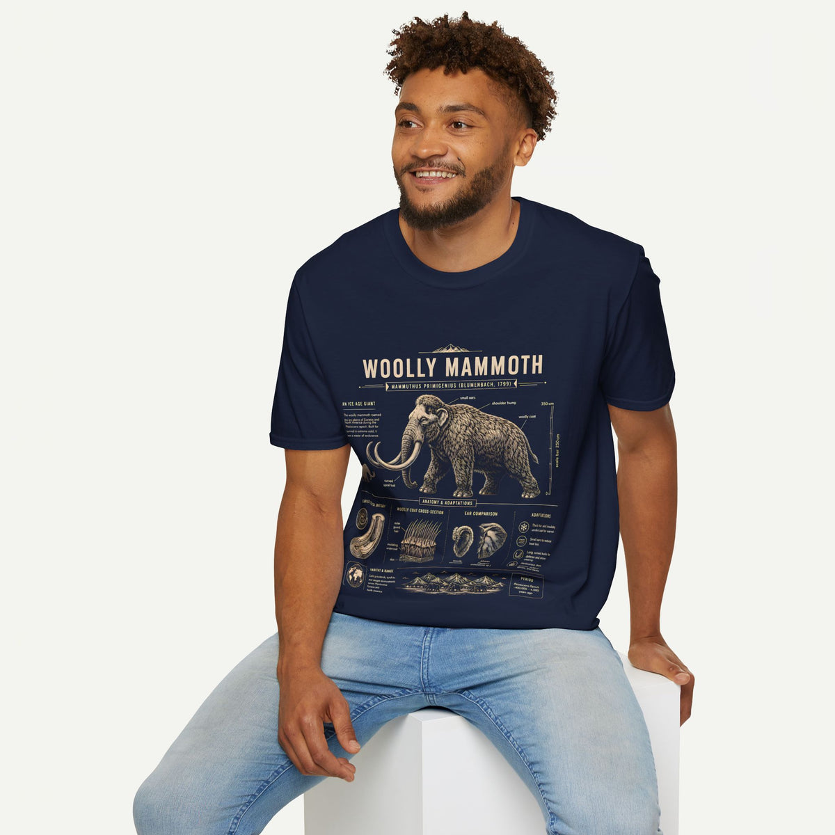 Woolly Mammoth Anatomy T-Shirt — Vintage Ice Age Graphic Tee