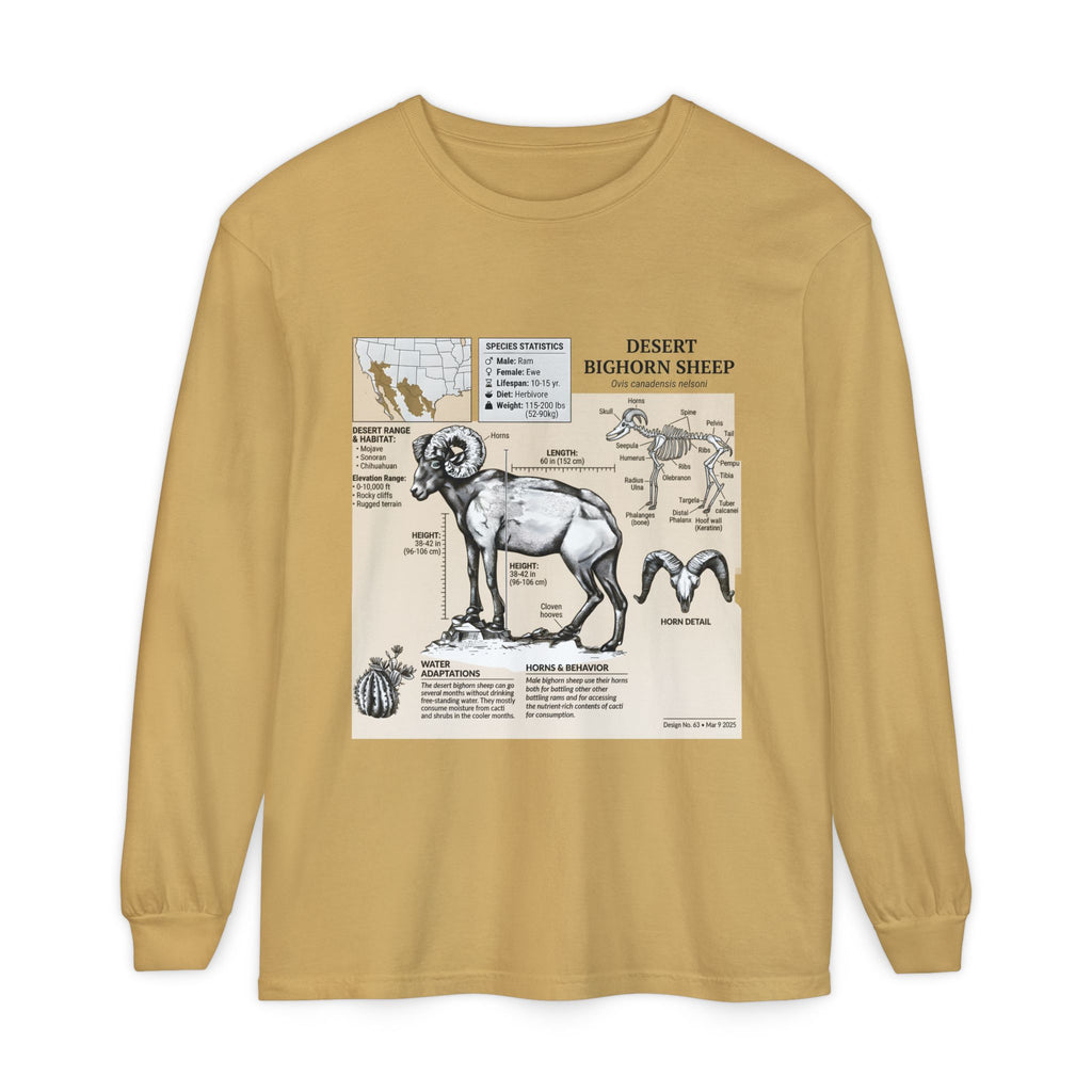 Desert Bighorn Sheep Diagram Long Sleeve T-Shirt