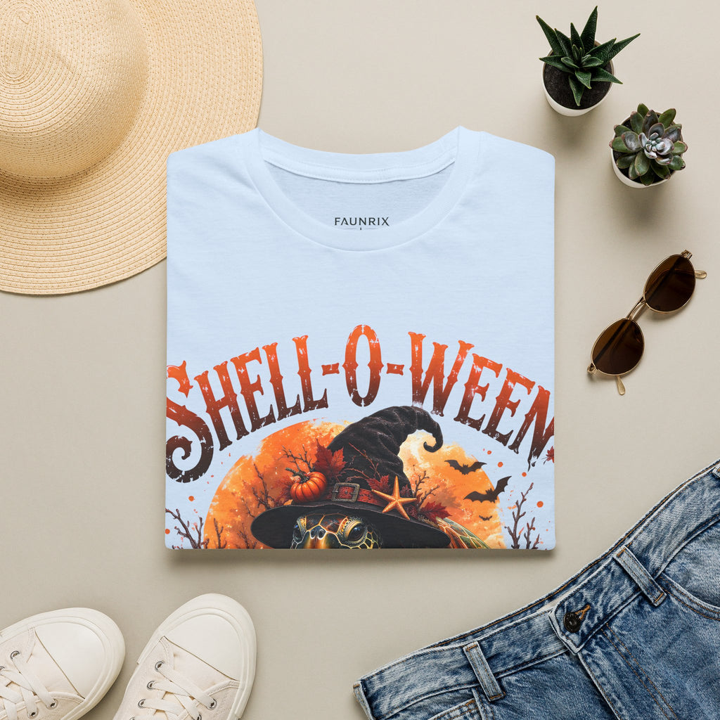 Shell-O-Ween T-Shirt — Spooky Pumpkin Witch Halloween Tee