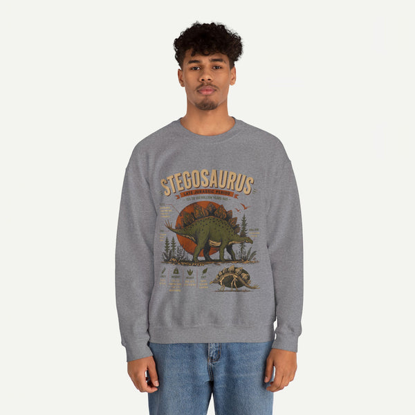 Stegosaurus Anatomy Sweatshirt — Vintage Dino Field Guide Graphic