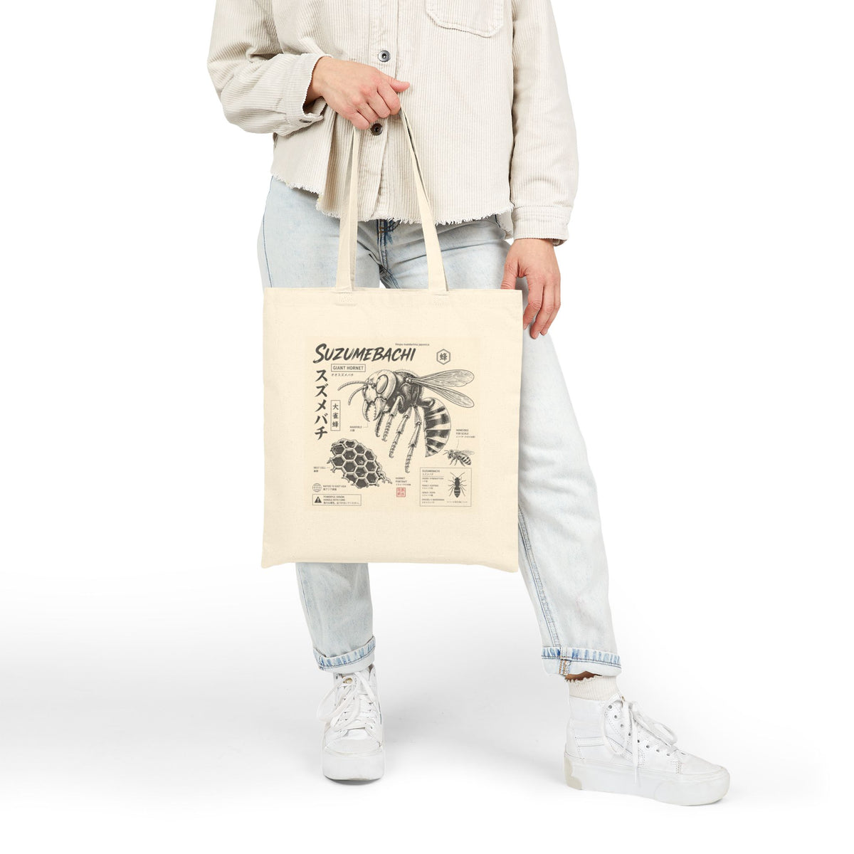 Suzumebachi Hornet Anatomy Cotton Tote Bag