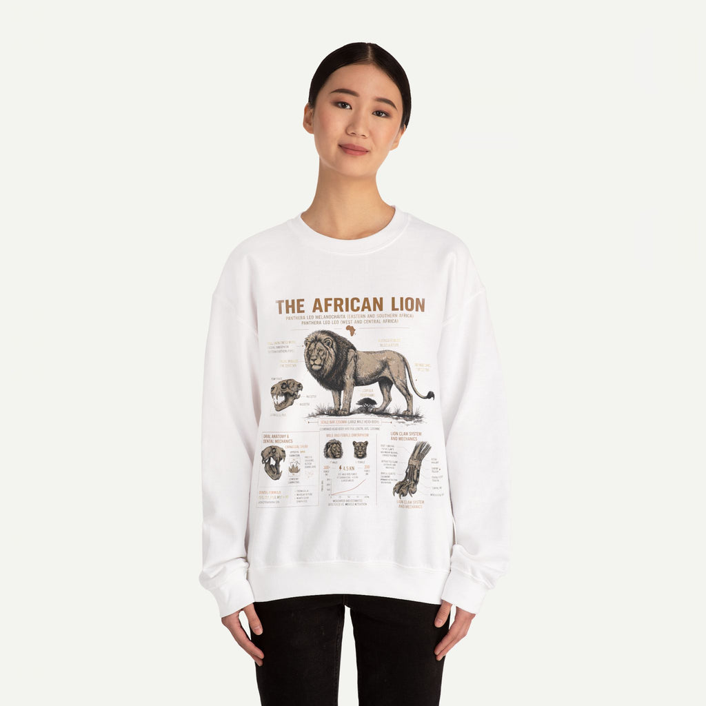 African Lion Anatomy Crewneck Sweatshirt