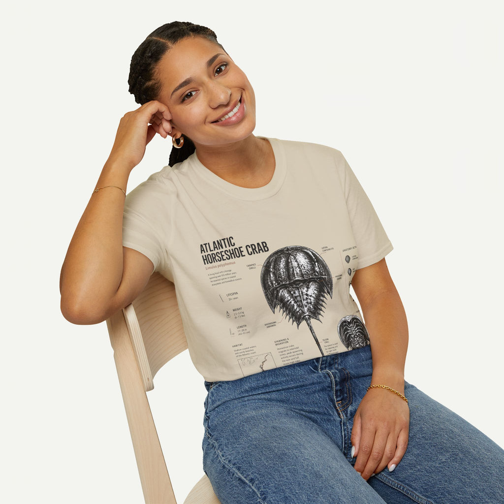Horseshoe Crab Anatomy T-Shirt — Atlantic Horseshoe Crab Illustration