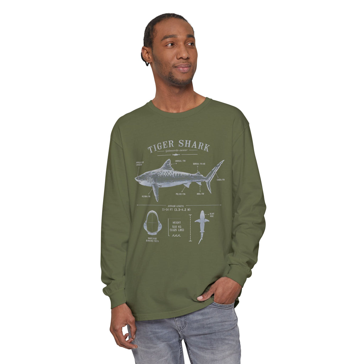 Tiger Shark Anatomy Long Sleeve T-Shirt
