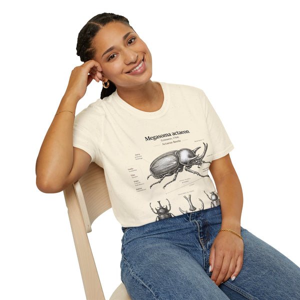 Beetle Anatomy T-Shirt — Megasoma actaeon Scientific Illustration Tee