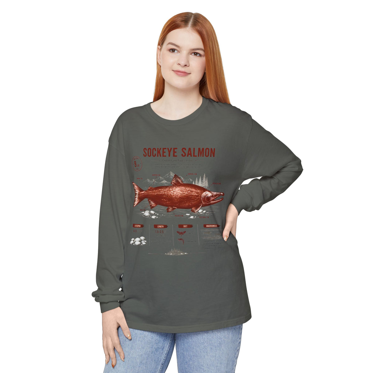 Sockeye Salmon Anatomy Long Sleeve Tee