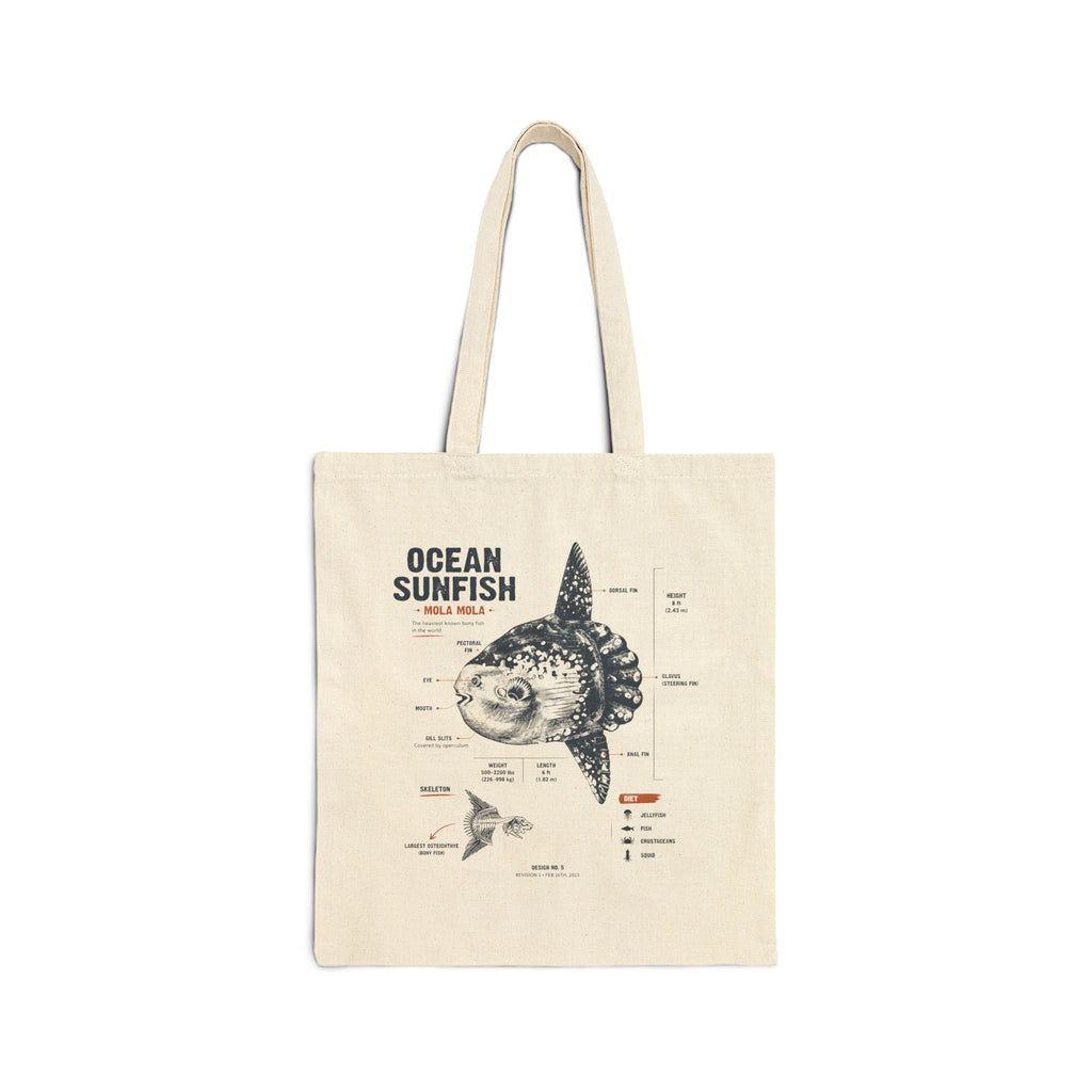 Ocean Sunfish Anatomy Tote Bag – Marine Biology Canvas Shopper