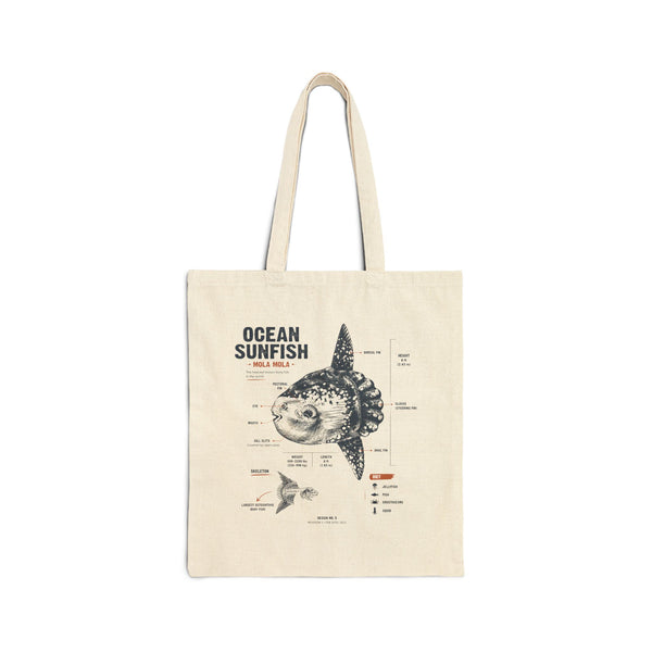 Ocean Sunfish Anatomy Tote Bag – Marine Biology Canvas Shopper